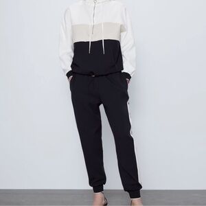 Zara Black and White Track Pants